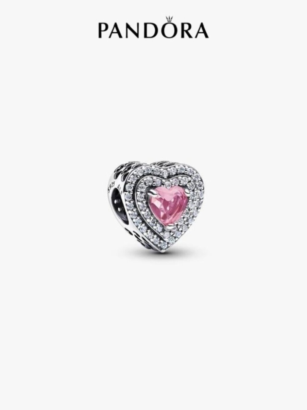 Pandora Sparkling Leveled Hearts Charm